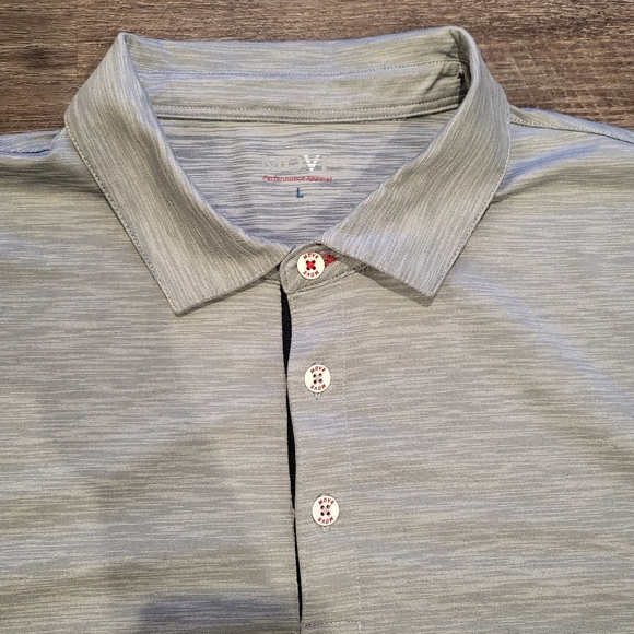 Move Performance Apparel EYTON MEN'S SHORT SLEEVE FRENCH BLUE POLO - Picture 7 of 9